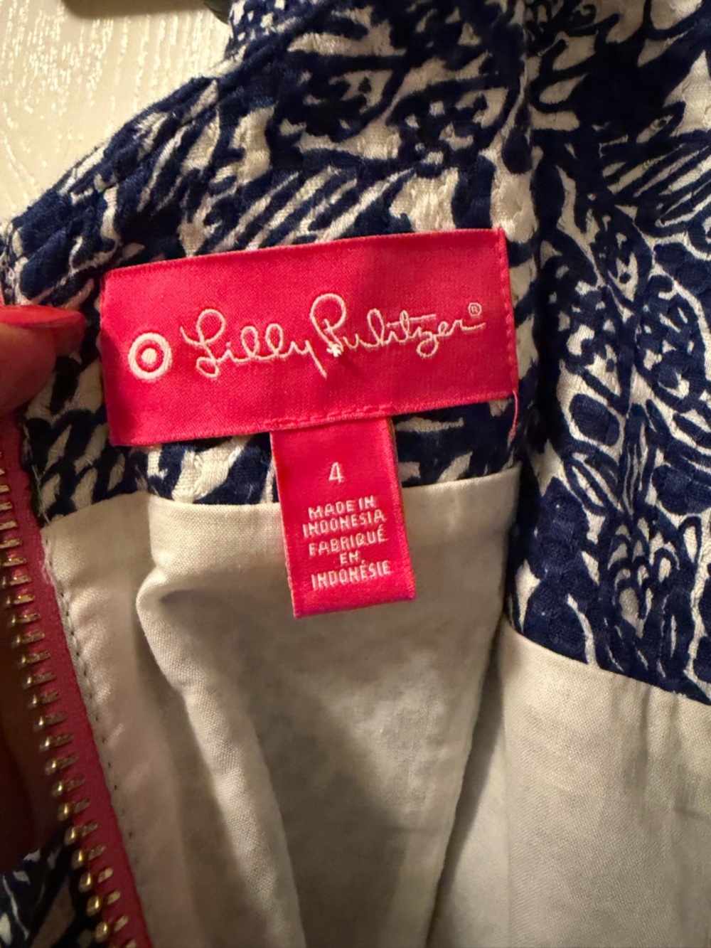 Lilly Pulitzer x Target Fish Print Navy Blue White Upstream Shift Dress Size 4 - Picture 8 of 8